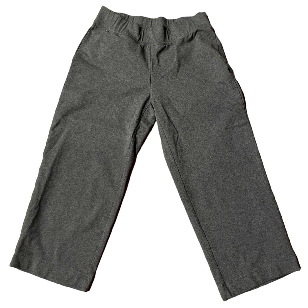 Lands' End Activewear Yoga Pants Grey Leggings SIZE M Wide Leg
